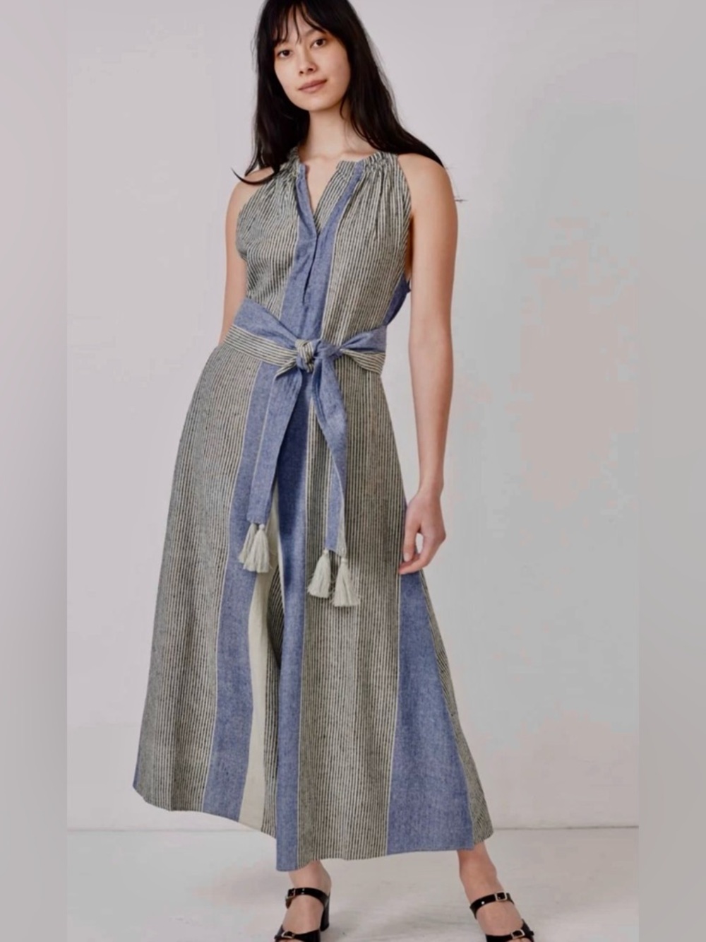 Apiece Apart Isla blue striped jumpsuit (size US 4)